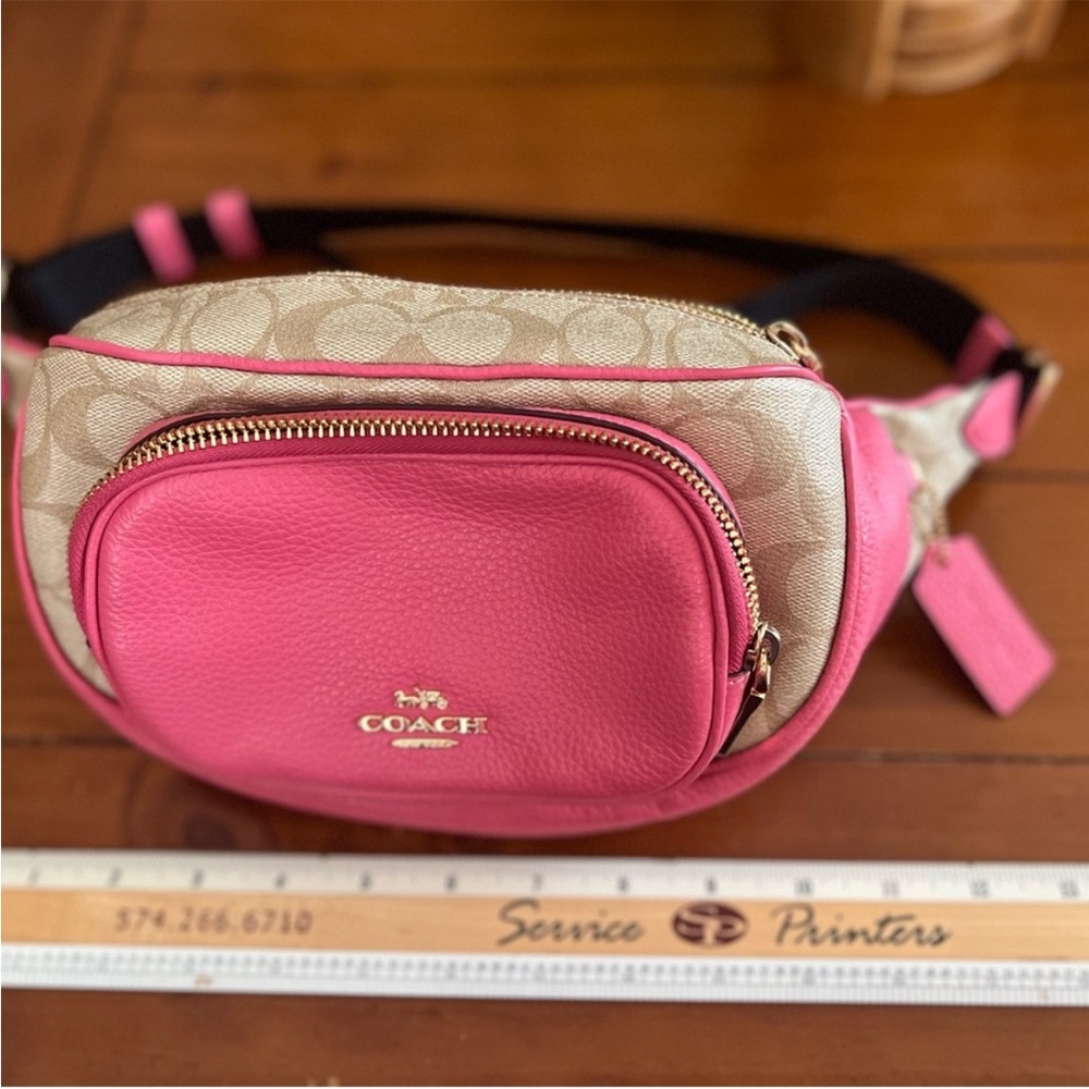 Coach Pink and Tan Fanny/ Crossbody Bag - Picture 11 of 11